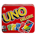 Mattel Games UNO Deluxe, Jeux De Cartes Familial Pour Enfants Et Adultes, Jeu De Société Pour Soirée Jeux En Famille Ou En Voyage, 2 À 10 Joueurs, Jouet pour Enfant de 7 ans et Plus, K0888