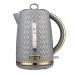 Tower T10052GRY Empire 1.7 Litre Kettle with Rapid Boil, Removable Filter,