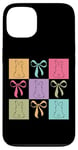 Coque pour iPhone 13 Silhouette de lapin Couleurs pastel Blocs de Pâques