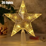 3d Hollow Star Tree Topper Led färgglada ljus hänge jul utomhusdekor Warm White30Lights