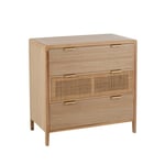 Commode en bois naturel TSARA avec  3 tiroirs