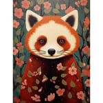 Red Panda Cute Tree Blossom Kids Bedroom Artwork Unframed Wall Art Print Poster Home Decor Premium