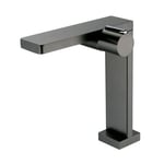 Robinet mitigeur monocommande design, corps haut, gun métal pour lavabo ou vasque NT3220G