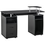 Multi Storage Computer Work Desk Table with Drawer Keyboard Tray