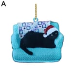 RYGRZJ Black Cat Christmas Ornament, Christmas Tree Xmas Trees De Sofa cat One-size