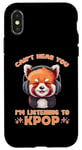 Coque pour iPhone X/XS Can't Hear You I'm Listening K-pop amateur de musique coréen panda