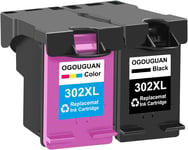 OGOUGUAN 302 XL Remanufacturées Cartouches d'encre Remplacement pour HP 302XL Grande Capacité pour DeskJet 3639 3630 3632 Envy 4520 4525 4527 OfficeJet 3831 3833 3830 (Noir et Couleur, 2-Pack)