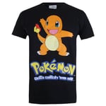 T-Shirt Homme Pokémon Salamèche - Noir - M - Noir