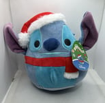 Santa Stitch Squishmallow Disney 8" Plush Soft Toy Christmas Holiday NEW UK