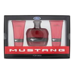 Mustang Red 100ml EDT Spray & Shower Gel 100ml &Aftershave Balm 100ml Gift Set