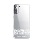 Coque Galaxy S21 PLUS dentelle leopard blanc personnalisee