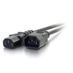 C2G 88502 18 AWG Computer Extension Cord (IEC320C13 to IEC320C14) 3 Foot Kettle Lead/Power Cable, Black, 1 Metre