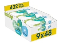 Pampers Aqua Pure Baby Wipes Våtservetter - 432 enheter (9x48) - förpackning om 9