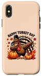 Coque pour iPhone X/XS Action de grâces drôle de dinde, pèlerin dabbing Happy Turkey Day