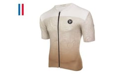 Maillot manches courtes lebram grand ballon beige sable coupe ajustee