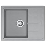 Franke 114.0365.424 Fragranite Granite Kitchen Sink with Single Bowl from Euroform Basis BFG 611-62, Stone Grey
