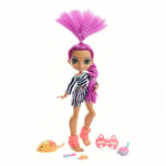 Cave Club poupée préhistorique articulée Pyjama Party Roaralai aux cheveux violets, masque de nuit et 3 accessoires, jouet pour enfant, GTH02