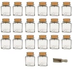 Viva Haushaltswaren Lot de 20 bocaux en Verre avec Bouchon en liège 200 ML Pelle en Bois 7,5 cm Incluse