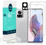 Protecteur D'écran Pour Motorola Edge 30 Ultra 5g(6.67""),2 Films En Tpu Souple,1caméra Arrière Protecteur,1 Film En Fibre De Carbone Lecteur,D'empreintes Digitales,Facile À Installer