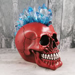 Crystal Hawk Red Skull LED Light Up Geode Gothic Fantasy Figurine Nemesis Now