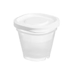 GASTROMAX Lot de 4 Petites Boîtes de Conservation Alimentaire - Hermétique - avec Couvercle - Plastic à Usage Alimentaire - 0,5 L - Transparent/Blanc