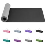 Good Nite Tapis de yoga de gymnastique et de pilates antidérapant pour femme 10 mm d'épaisseur avec sangle de transport TPE 183 x 61 x 1 cm