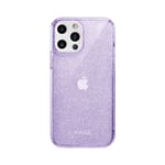 Coque hybride étincelante invisible pour iPhone Apple 12/12 Pro, Violet - Neuf