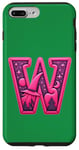 iPhone 7 Plus/8 Plus Pink Letter "W" on a Women Girls Ladies Witches Green Color Case