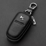 (musta) Peter Leather Car Logo Key Cover Key Kotelo DS SPIRIT DS3 DS4 DS4S DS5 DS 5LS DS6 DS7 WILD RUBIS Autolle