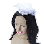 Bristol Novelty BA330 Silver Gangster Moll 1pc. Lady's Hat Sequin/Feather, Womens, One Size