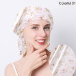 (One SizeColorful 01) 100 % Natural Mulberry Silk Night Silk Lippalakki Pure Silk Hair Wrap Sleeping Pipo Naisten Tytölle 19 Äiti