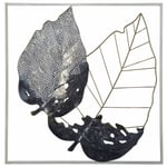 Beliani - Décoration Murale en Motif de Feuilles en Métal Noir parfait pour tout Intérieur de Type Moderne Cadre Carrée 50 x 50 cm