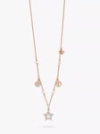 Emporio Armani Star Pearl Multi Charm Necklace, Rose Gold