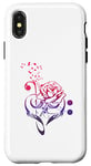 Coque pour iPhone X/XS Rose Flower Piano Musicien Notes de Musique Amour Musique