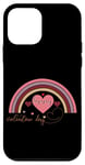 Coque pour iPhone 12 mini Joyeuse Saint-Valentin, Rainbow Heart Love