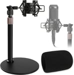 At2020 Support De Microphone, Réglable Pied De Micro Audio Technica Avec Filter Anti-Pop Suspension Antichoc Pour At2020Usb+ At2035 Atr2500X At2020V