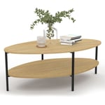 Idmarket - Table basse ovale double plateau detroit design industriel