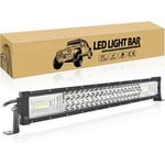 Yozhiqu - 22 pouces 56cm 270W Barre lumineuse led de travail avec 12V câblage kit, Straight Led light bar, longue portee Phare Led feu antibrouillard