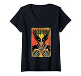 Womens Marvel Studios X-Men ’97 Wolverine Claws Snikt Retro Vintage V-Neck T-Shirt