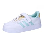 adidas BREAKNET 2.0 Shoes Children Chaussures de Tennis, Cloud White/Semi Flash Aqua/Orange Tint, 28 EU