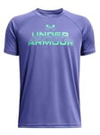 Under Armour Boys Junior Training Tech Split Wordmark T-Shirt - Blue