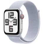 Apple Watch SE 44mm Silver Aluminium Case GPS + Cellular Sport Loop (Blue Cloud) [2024]