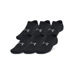 Under Armour Unisex UA Essential No Show 6pk, Breathable Ankle Socks, Comfortable Trainer Socks, Unisex Compression Socks with Anti-Odour Technology