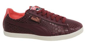 Puma Glyde Lo Hyper Womens Lace Up Burgundy Textile Trainers 357277 03 B34A - Red - Size UK 3.5