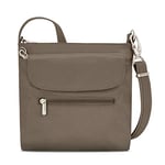 Travelon Unisex-Adult Anti-Theft Classic Mini Shoulder Bag Sling Tote, Nutmeg, 8.5" x 8.5" x 2.25"