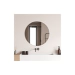 Foxydry - Miroir Rond Mural, Miroir Salle de Bain Mural, Miroir Rond sans Cadre, diamètre 80 cm - Gris