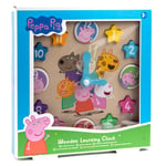 Peppa Pig Wooden Learning Time Clock  Shape Sorter & Shapes 12 Piece Puzzle