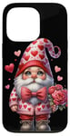 iPhone 13 Pro Heart Gnome Graphic And Valentines Flowers For Her Cute Love Case