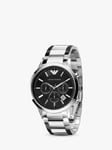 Emporio Armani AR2434 Men's Chronograph Date Bracelet Strap Watch, Silver/Black