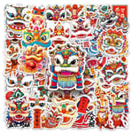 50Pcs Decals China Lion Dance Decorative Stickers  Mobile Phone Case